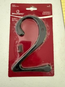 Brainerd 6" House Number 6 Black Rustic