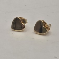 Daisy London 925 Gold Tone Heart Stud Earrings 1.45 g Unworn Hallmarked