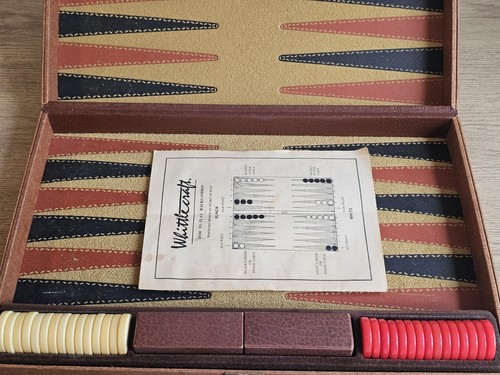 Whittlecraft Backgammon - set completo anni 70 full size con volantino regole - Foto 3 di 6