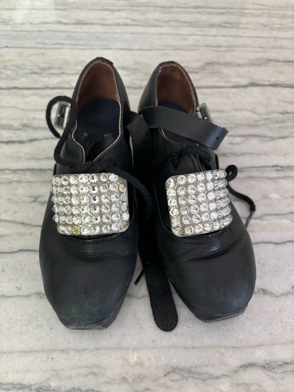 Fays Ultra Flexi with Black Suede Sole Jig Hard Shoes with Buckles Size 13