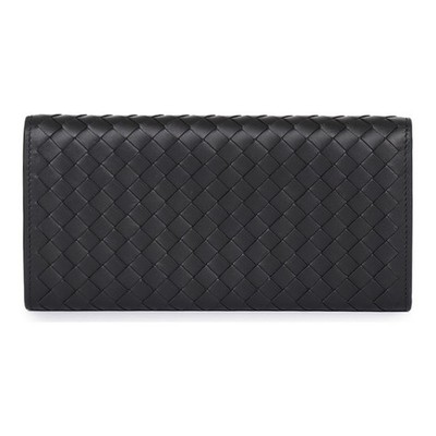 Bottega Veneta intrecciato leather wallet unisex 7.4×0.87×3.9 in