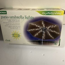 NOMA Patio Umbrella Lights Expressions 8 Spoke Design Brand New In Box