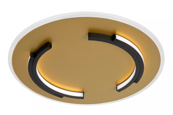 Led Deckenlampe Gold Wohnzimmer Metall BüRo Ø39,6 Cm 2700 K Deckenleuchte Flach-image
