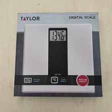 Taylor Digital Bathroom Scale White Black 400 Pound Capacity New In Box