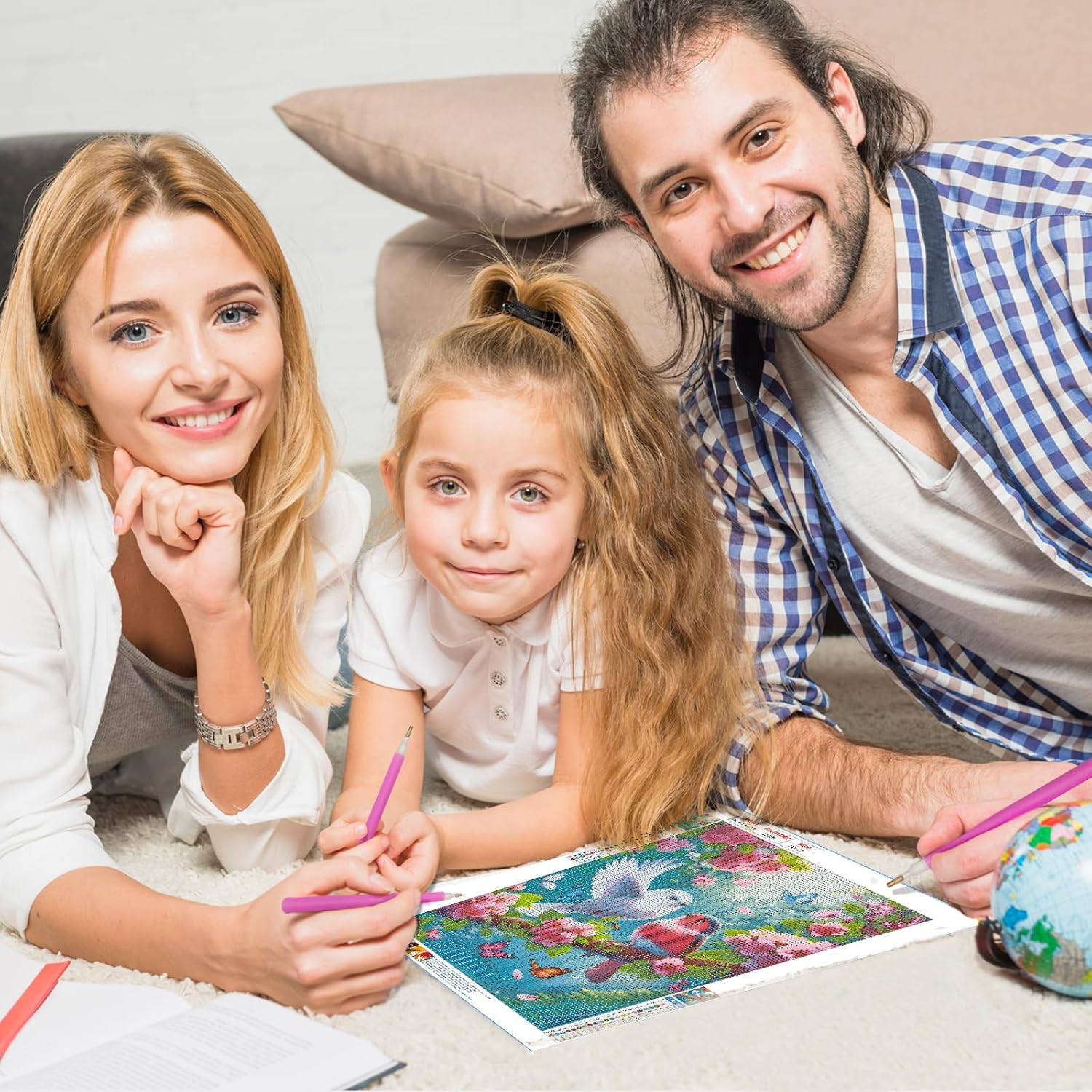 Lovebirds Diamond Painting Kits for Beginners Adults,5D DIY Flowers Diamond Art 