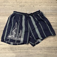 GANT Sailboat Bathing Suit Trunks Men  s Large Navy White Stripes Nautical Y2K
