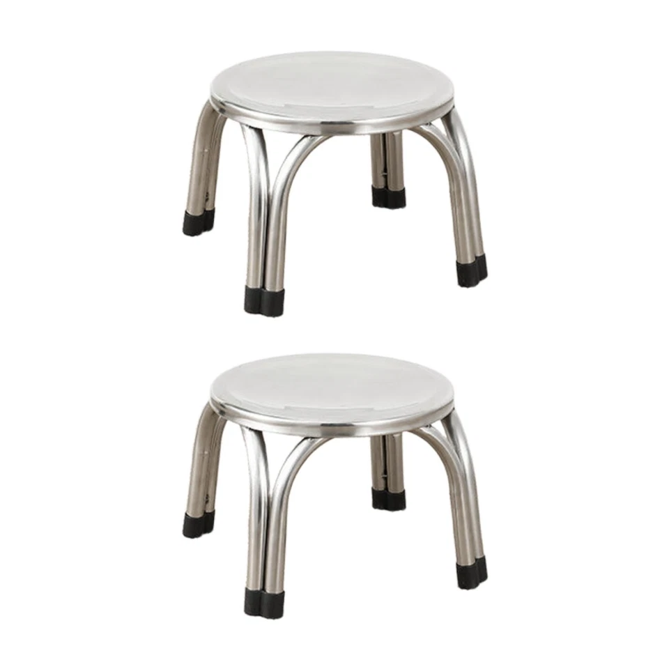 2 Pieces Small Stools Stainless Steel Household Nonslip Children Sofa Benches - image 3 of 4