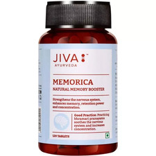 Jiva Ayurveda Memorica Tablets, Natural Herbal Memory Booster 120 Tabs Pack of