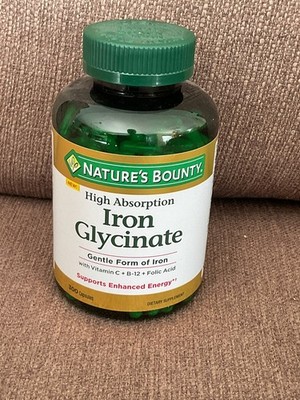 Nature's Bounty Iron Glycinate 300 Count EXP 03/2028 New Sealed 