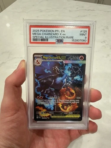 2025 POKEMON PFL EN-PHANTASMAL FLAMES #125 MEGA CHARIZARD X EX PSA 9