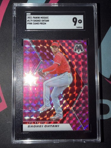 2021 Panini Mosaic - Shohei Ohtani Pink Camo Prizm #179 SGC 9