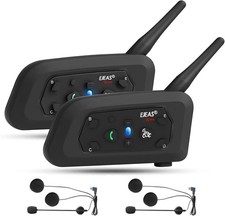 V6 Motorcycle Bluetooth Headset, Upgraded 2 Riders Intercom Helmet Communicat...