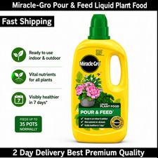 Image of MIRACLE-GRO ALL PURPOSE LIQUID PLANT FOOD 1L POUR & FEED CONCENTRATED NEW