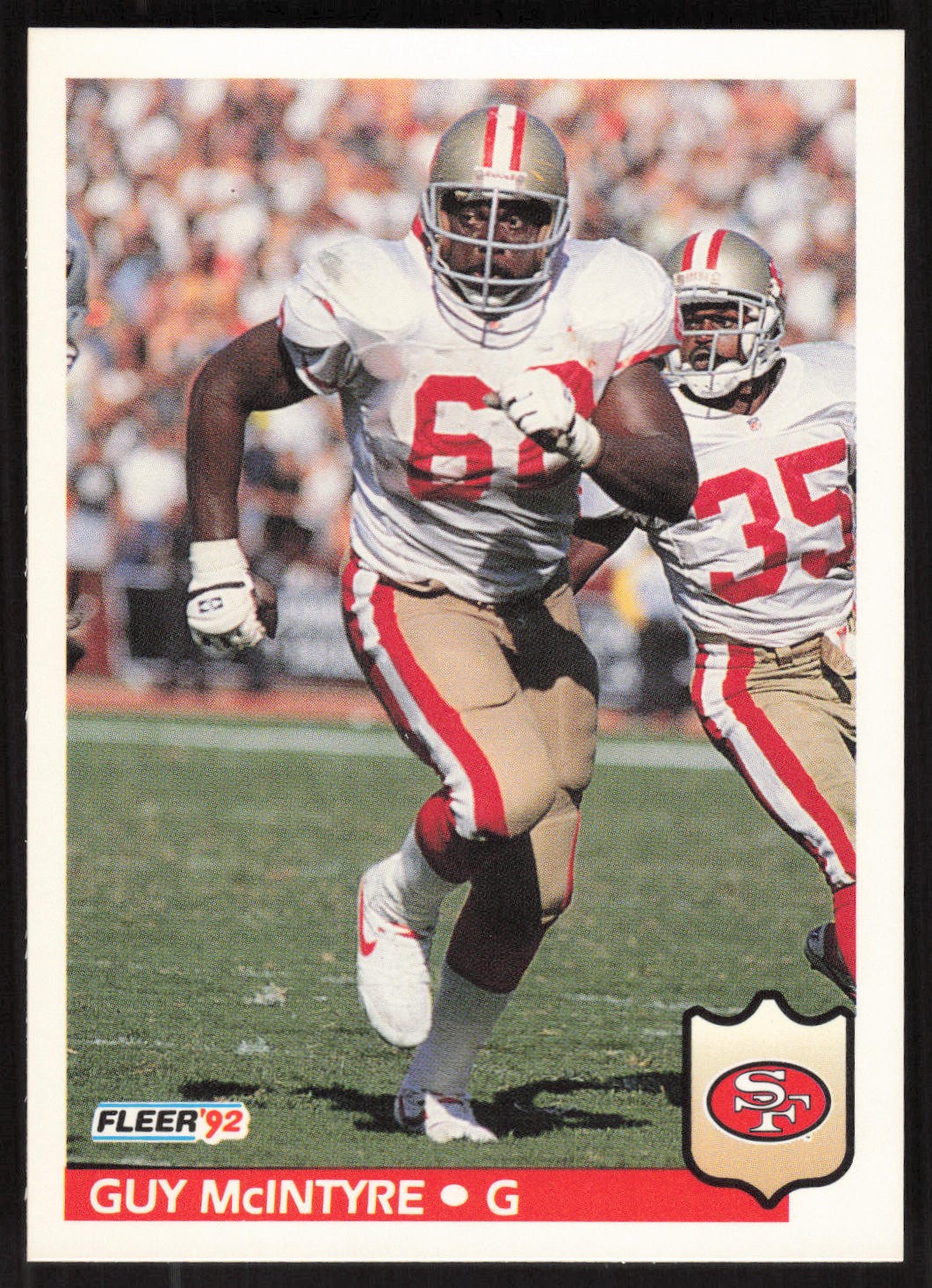 Guy McIntyre, 1992 Fleer, #381, San Francisco 49ers,