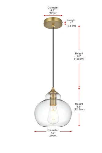 Elegant Lighting LD2245 Destry 8"W Mini Pendant - Gold - Picture 3 of 12