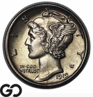 1919-D Mercury Dime *Key Date Full Split Bands* Razor Sharp Solid Gem BU++ FSB!