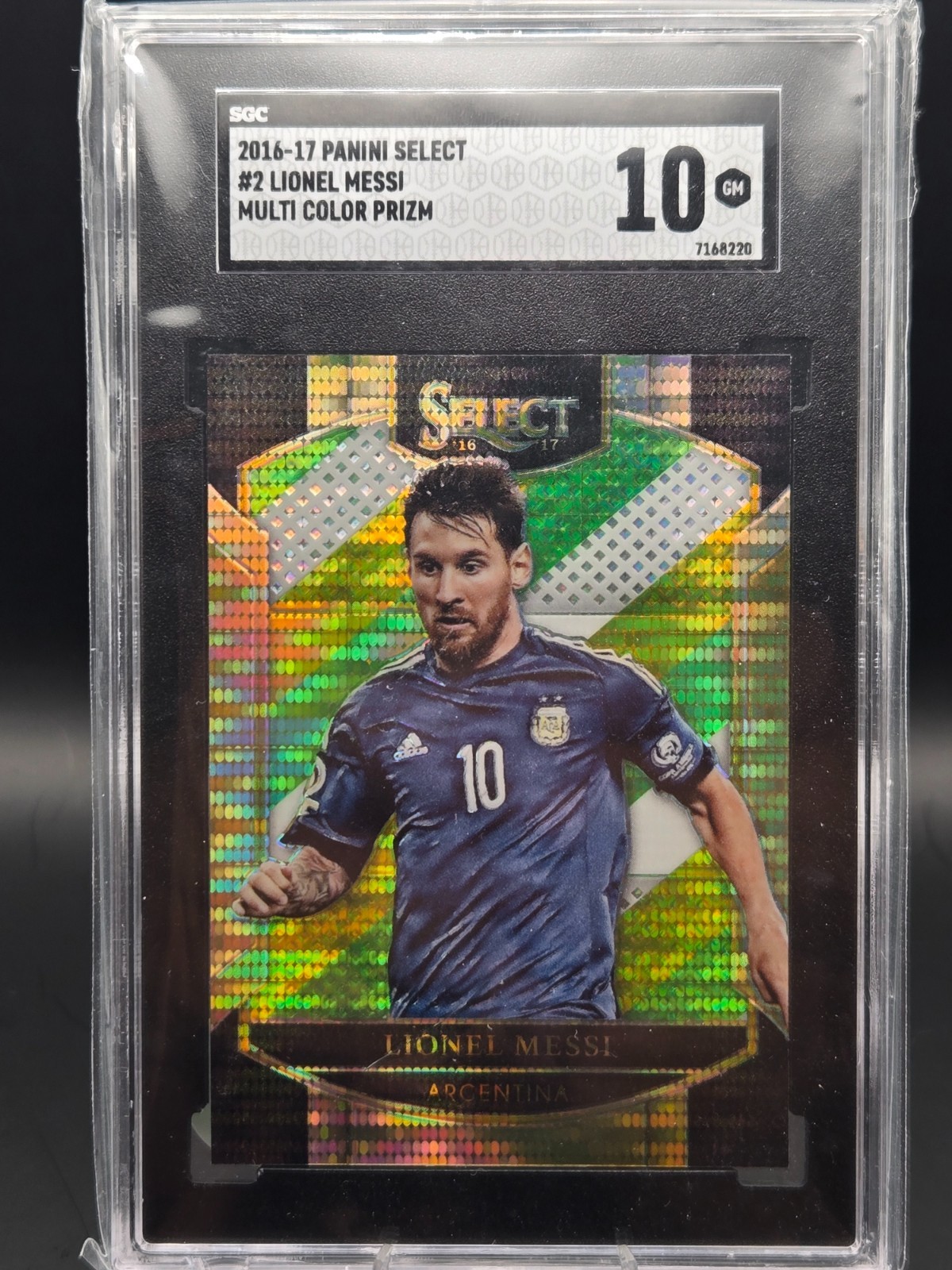 SGC 10 GEM MINT Lionel MESSI 2016-2017 Panini Select Multi-Color Prizm #2