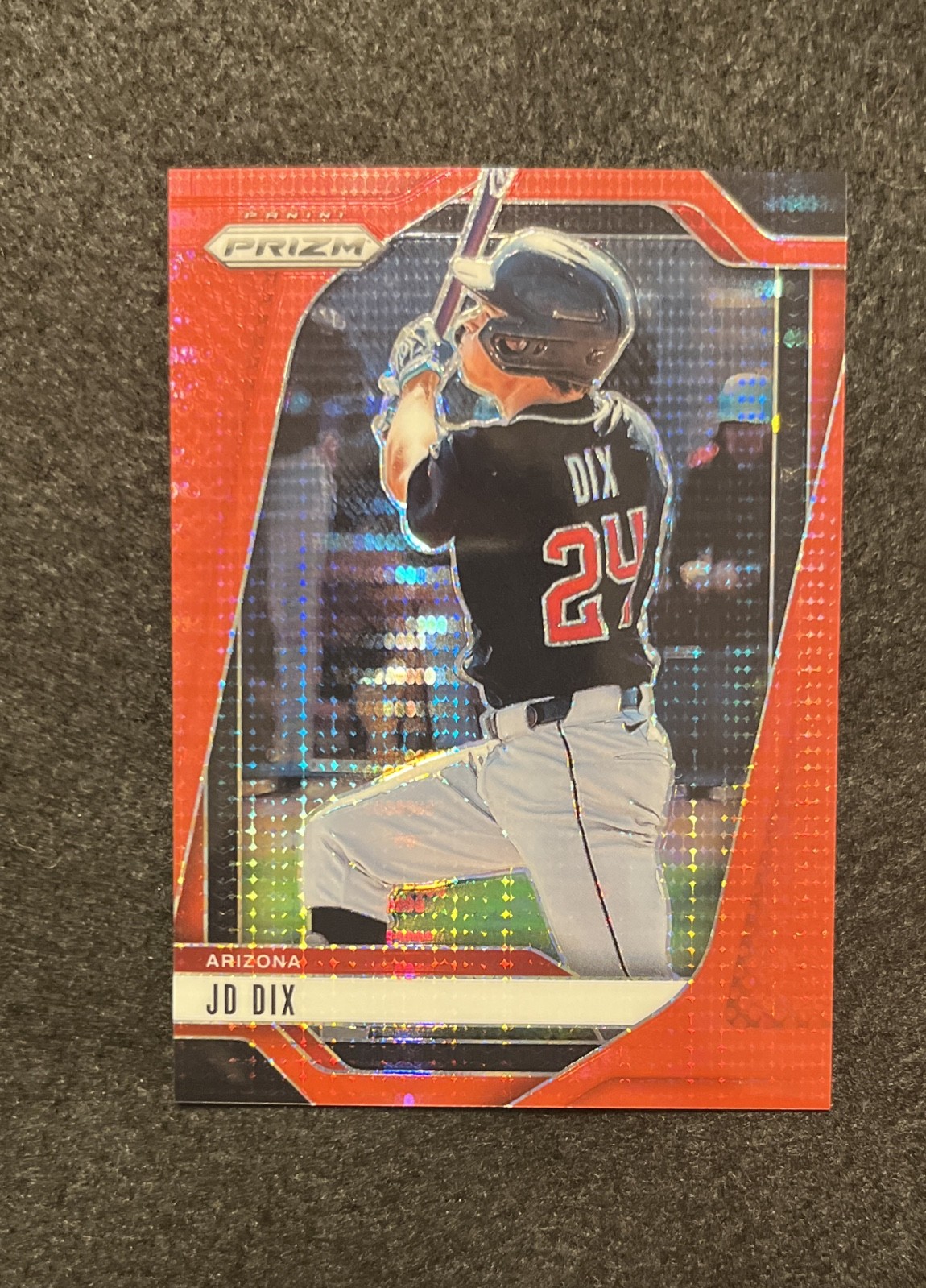 2025 Panini Prizm - JD Dix, JD Dix #177 Red Pulsar Prizm /399 (RC)