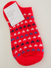 Patriotic Stars Americana USA 4th of July No Show Socks Red White Blue 9-11 NWT