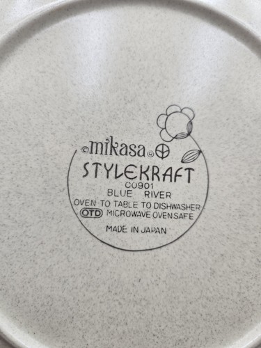 4 Stück Vintage Mikasa Stylekraft Blue River Essteller 10 1/2" MCM - Bild 8 von 10