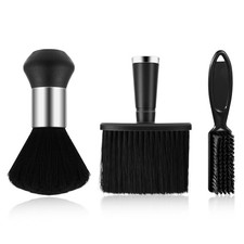3 Pcs Neck Duster Black Soft Barber Brush Professional Nylon Neck Duster