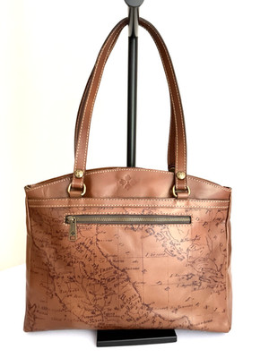 Patricia Nash Poppy Map Tote Bag Brown Rio Rust