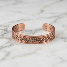 Pure Copper Magnetic Bracelet Arthritis Pain Therapy Healing Cuff Celtic