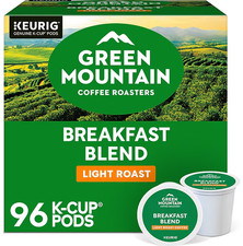 Green Mountain Breakfast Blend Coffee K-Cup Pods, Light Roast, 96/Carton NEW