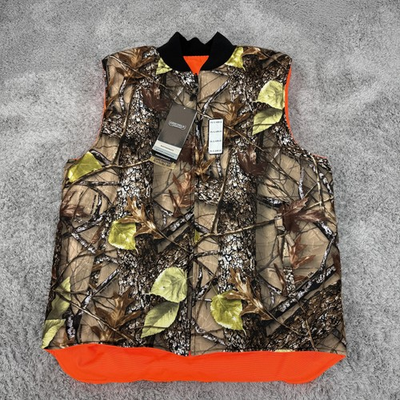 #ad #ad Orscheln Outdoors Vest Mens 3XL Orange Camo Warpknit Reversible Hunting Outdoor $37.99