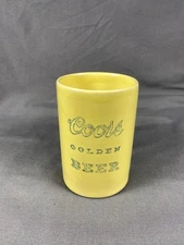 VINTAGE COORS BEER YELLOW CERAMIC MUG - GOLDEN COLORADO, COORS POTTERY
