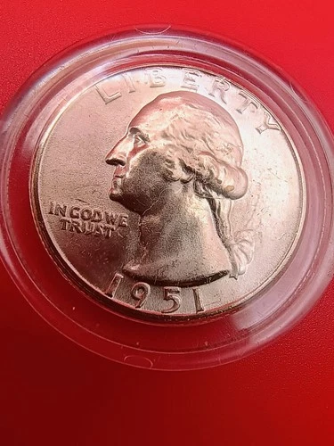 Brilliant Uncirculated Mint State 1951 D Silver Washington Quarter