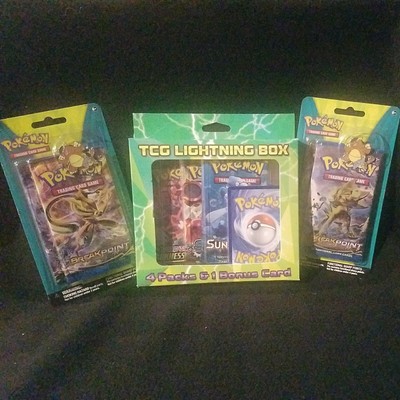 TCG Lightning Box 4 Pack & 2 XY Breakpoint Booster Pack W/ Collector's