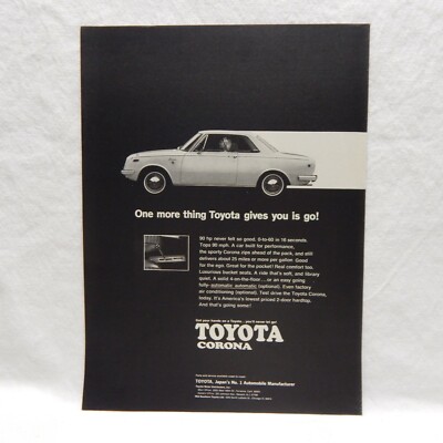 TOYOTA CORONA MAGAZINE ADVERTISEMENT 1969 (B)