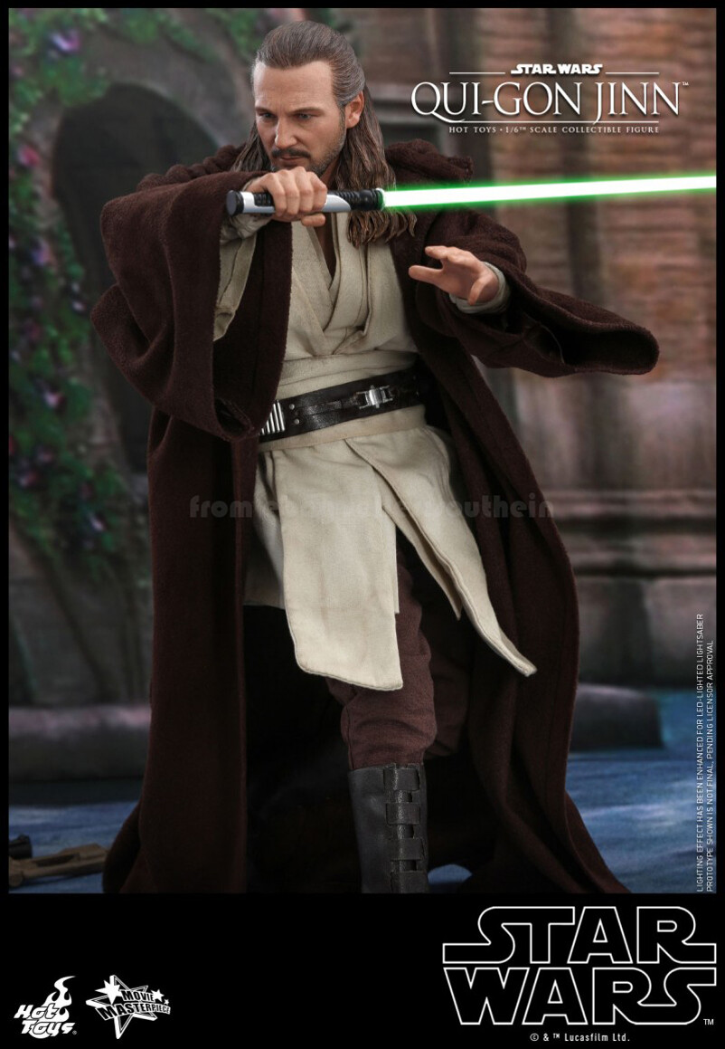 HotToys MMS525 1/6 Jedi Knight Qui-Gon Jin Action Figure In Stock
