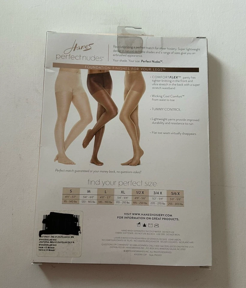Pantimedias para mujer Hanes Perfect Nudes PN0001 talla grande 5/6X nuevas 5 tostadas Foto 4 de 4