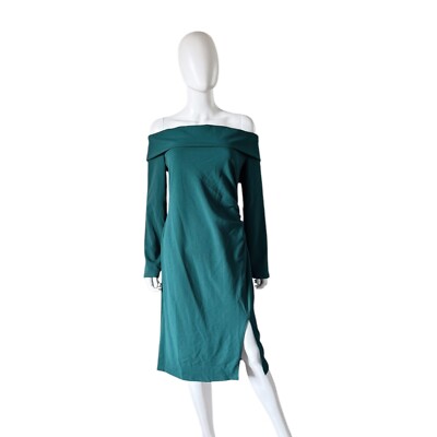 Premier Amour Off the Shoulder Dress Green 16 NEW