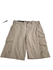 Iron Co. Men's Comfort Waistband Stretch Hybrid Cargo Short Wahsed Stone NWT