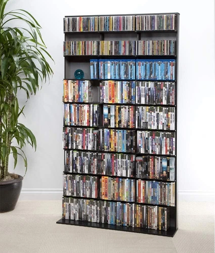 LG 9 Shelf DVD CD Blu-ray Storage Media Tower Video Rack Unit Home Movie Cabinet - Picture 2 of 10