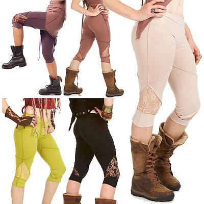 Psy Trance Leggings, Bio Baumwolle Kleidung, Boho Hippie Festival Pixie Leggins