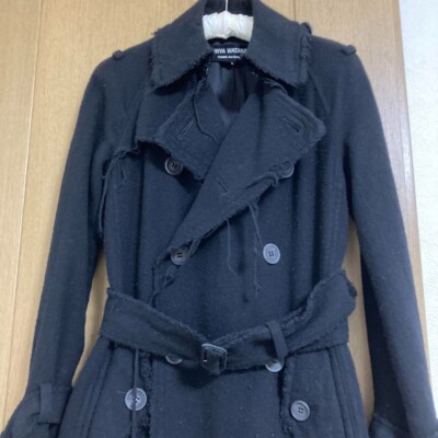 JUNYA WATANABE COMME des GARCONS Trench Coat Wool Frayed Edge