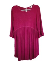 Jodifl Dress Small Fuschia Pink Purple Bell Sleeve Boho Hippie