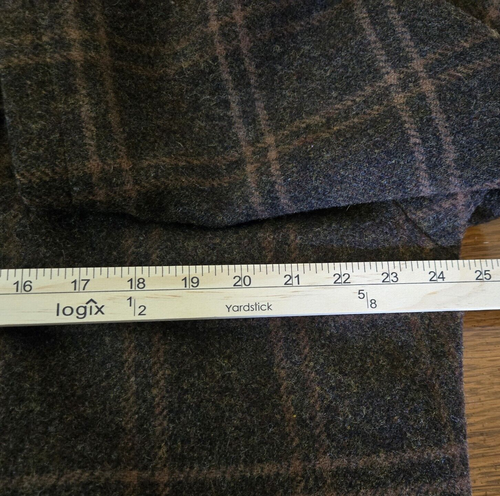 Vintage Wool Barn Chore Coat Suede Collar Mens M Window Pane Plaid Jacket Equestrian - Bild 10 von 11
