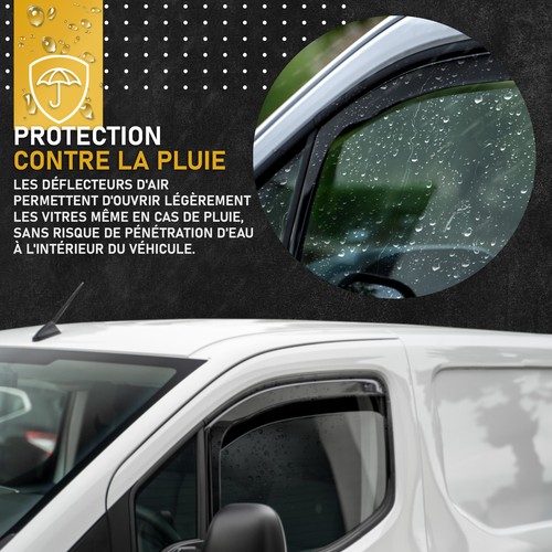 HEKO Déflecteurs de vent pluie d'air pour PEUGEOT PARTNER 2008-2018 2 Pcs. - Afbeelding 4 van 9