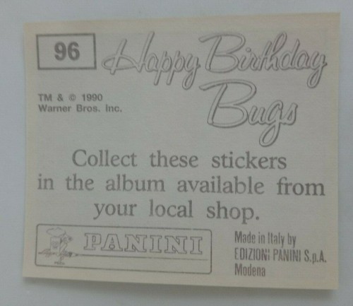 1990 Panini Happy Birthday Bugs (Pick Your Sticker) - Picture 141 of 343