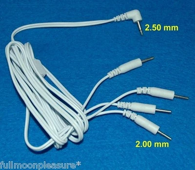 NEW STYLE ELECTROSEX TENS EMS 4 PIN 2.5MM JACK PLUG LEAD WIRE CABLE 2 LEADS INCLUDED,UK