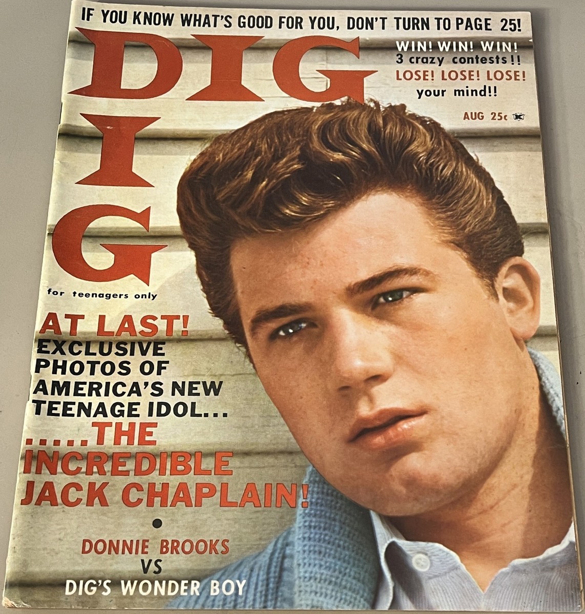 Dig Magazine for Teenagers August 1961 Jack Chaplain, Donnie 