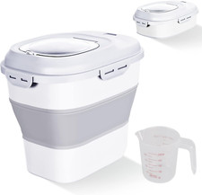 Cereal Rice Food Storage Containers, Collapsible 20 to 50 Lbs Dispenser Bin with