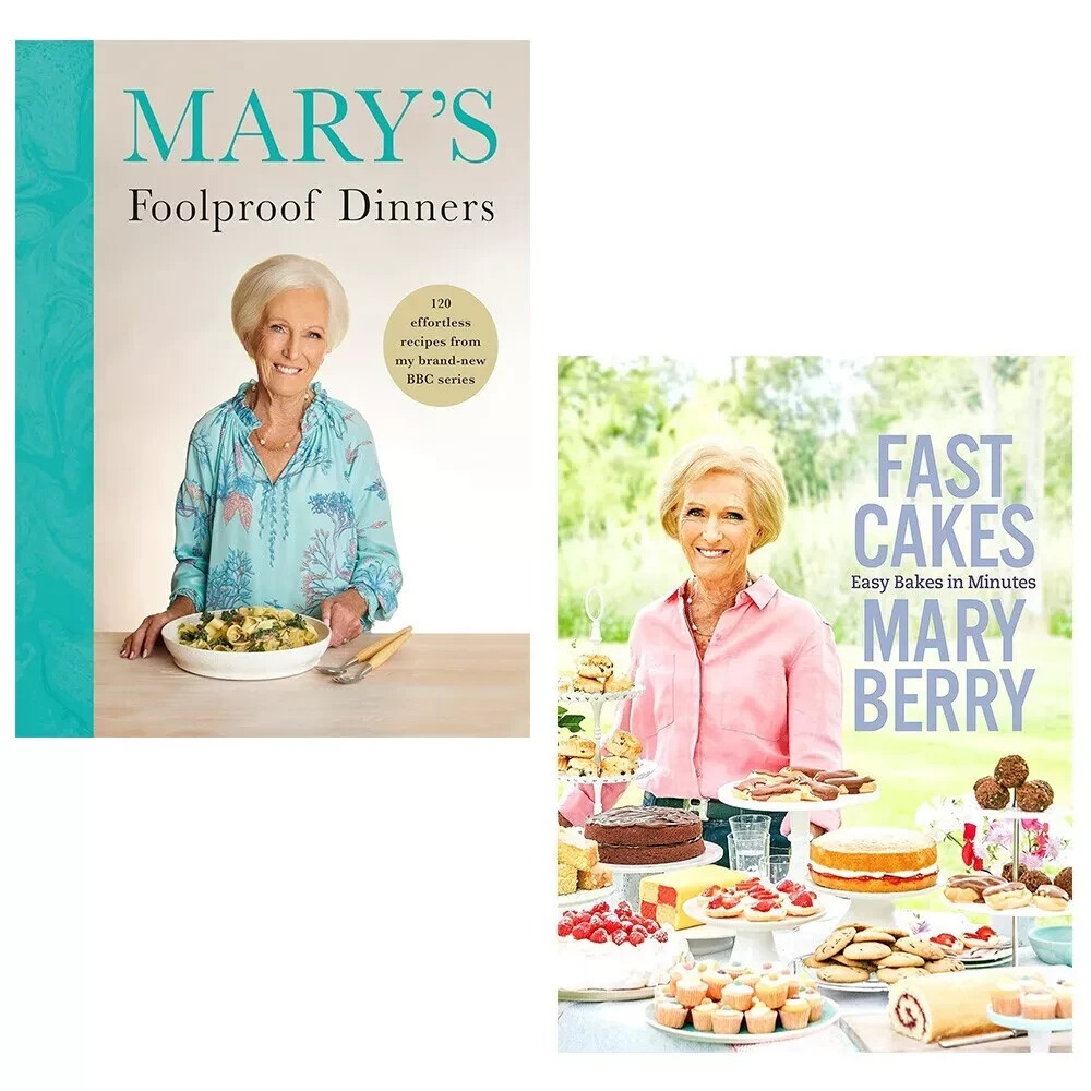 Mary Berry 2 Books Collection Set Mary’s Foolproof Dinners, Fast Cakes Easy Bake