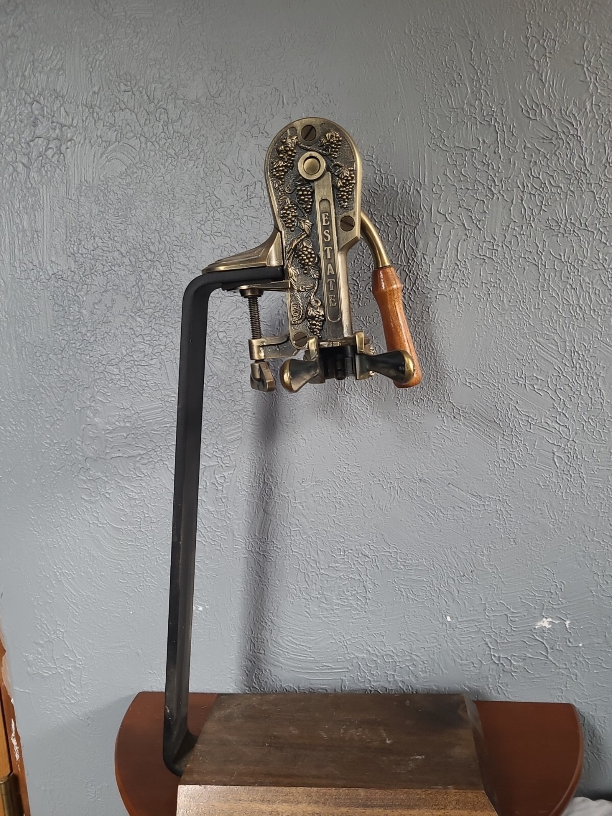 Rogar Estate Wine Opener Brass Cast Iron Table Top Stand Vintage eBay