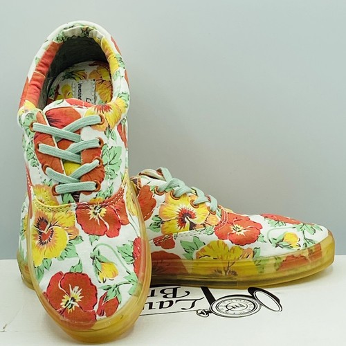 LAURA BRITT Floral Print Canvas Sneakers Clear Soles US 5.5-6 / 36 New In Box
